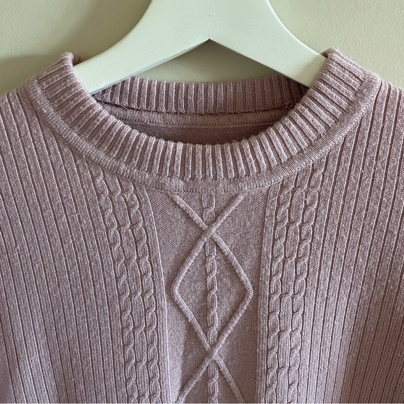 Vintage Pastel Pink Cable Knit Sweater Size Small - Picture 8 of 8